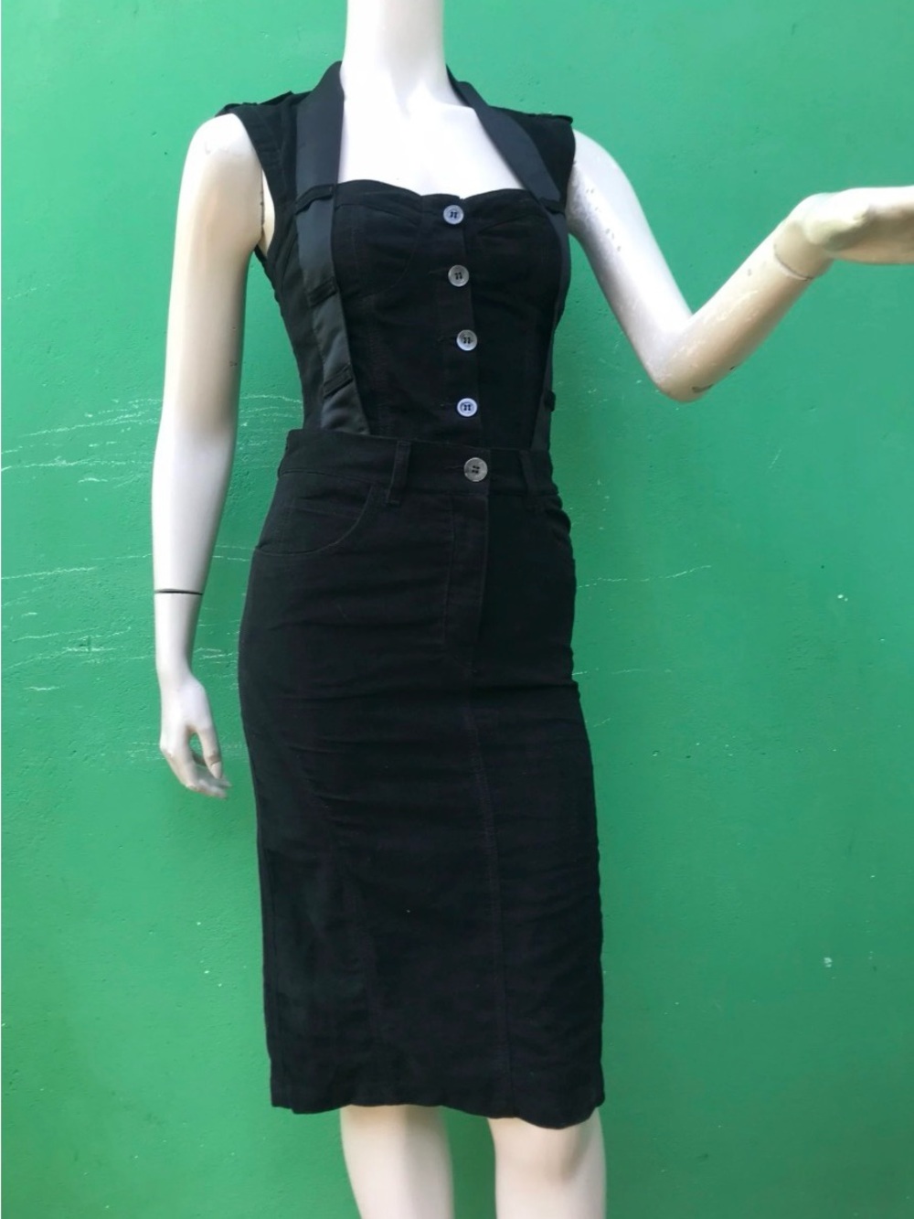 Rare Archival Alexander McQueen Black Cotton Dress